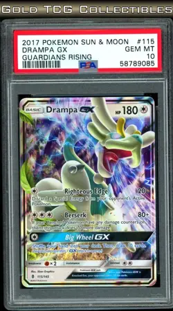 PSA 10 ⭐ Pokemon Drampa GX 115 Guardians Rising 2017 Sun Moon Graded Card - Image 1