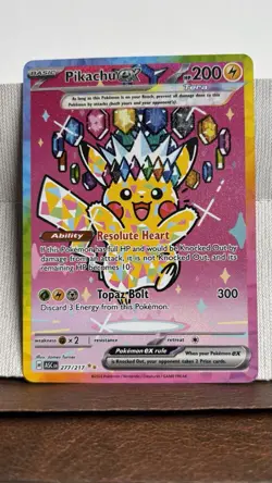Pokemon Pikachu EX Ultra Rare Full Art Holo 200 HP 219/191 Sv08 Card - Image 1