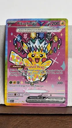 Pokemon Pikachu EX Ultra Rare Full Art Holo 200 HP 219/191 Sv08 Card - Image 2