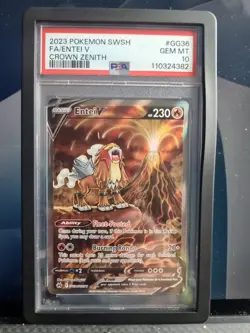 Entei V GG36/GG70 Crown Zenith Full Art Pokemon TCG PSA 10 GEM MT - Image 2