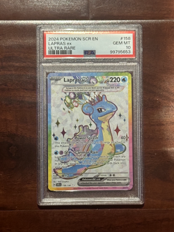 2024 POKEMON SCR EN-STELLAR CROWN #158 LAPRAS ex ULTRA RARE PSA 10 - Image 1