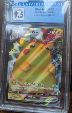 Pokemon Pikachu VMAX Vivid Voltage 044/185 Ultra Rare Holo Vmax CGC 9.5 310 HP - Image 1