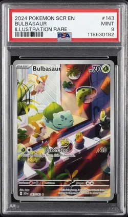 2024 POKEMON SCR EN-STELLAR CROWN ILLUSTRATION RARE #143 BULBASAUR PSA 9 - Image 1