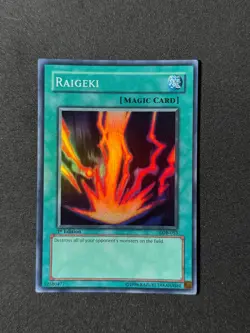Yugioh Raigeki LOB-053 1st Edition Super Rare Asian English NM - Image 1
