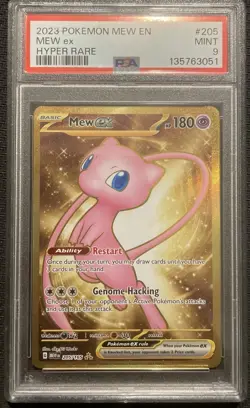 Pokemon Mew ex 205/165 Scarlet & Violet 151 Hyper Rare PSA 9 Holo Card 2023 - Image 1