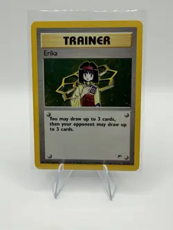 Pokemon TCG Erika Trainer Card 16/132 Holo Rare 2000 Gym Heroes NM - Image 1