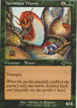 MTG - Yavimaya Wurm - Beatdown - MP, English Magic FLAT RATE SHIP - Image 1