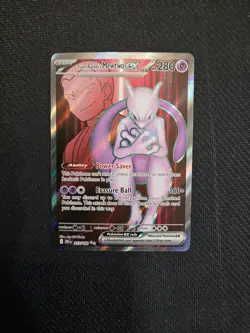Pokemon Destined Rivals Team Rockets Mewtwo Full Art Ultra Rare #213/182 - Image 1