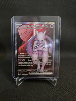 Pokemon Destined Rivals Team Rockets Mewtwo Full Art Ultra Rare #213/182 - Image 3