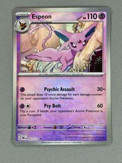Pokemon Evolution Espeon TCG Holo Prismatic Card 033/131 Masterball Pattern NM - Image 3