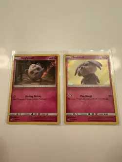 Jigglypuff 14/18 & Snubbull 15/18 Detective Pikachu Holo (Fairy) Lot Pokemon LP - Image 1