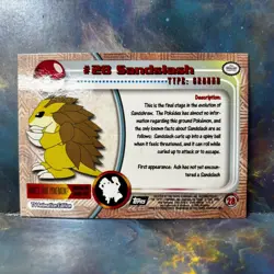 Sandslash #28- Pokemon Topps TV Animation Card - Image 2