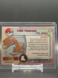 Topps Pokemon Fearow #22 1999 TV Animation Edition Non Holo Green Logo NM - Image 2