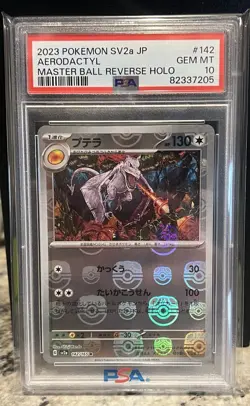 PSA 10 Aerodactyl 142 Master Ball Reverse Holo SV2a Japanese Pokemon 151 Kanda - Image 3