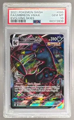 2021 Pokemon Sword & Shield Evolving Skies 095 Umbreon VMAX PSA 10 66372839 - Image 1