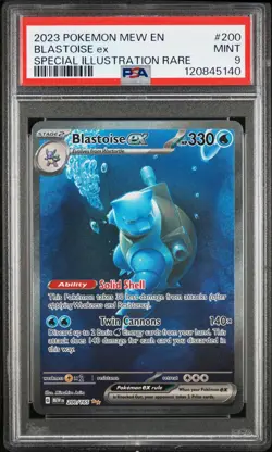 2023 POKEMON MEW EN-151 SPECIAL ILLUSTRATION RARE #200 BLASTOISE EX PSA 9 - Image 1