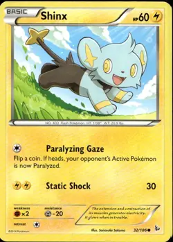 Shinx 32/106 Common XY Flashfire Pokemon - Image 1