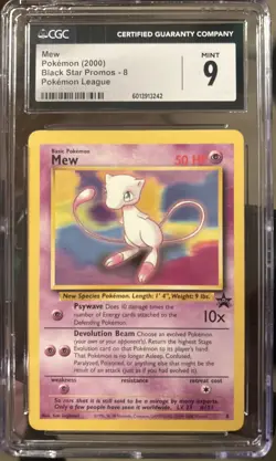 MEW BLACK STAR PROMO #8 CGC 9 MINT POKEMON LEAGUE WOTC Year 2000 🔥 - Image 1