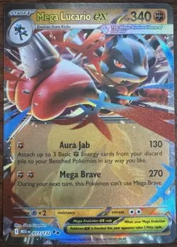 Mega Lucario EX 077/132 Full Art NM/M Mega Evolution Pokemon Card - Image 1