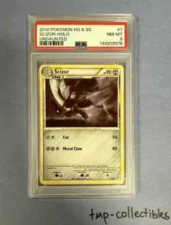 NM-MT PSA 8 Pokemon Scizor 7/90 Holo 2010 Undaunted Rare English Fresh Slab - Image 1