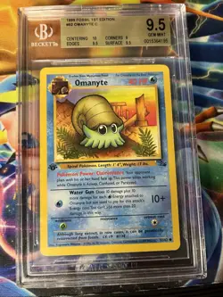 Pokemon BGS 9.5 1st Edition Omanyte 52/62 Fossil - Image 3