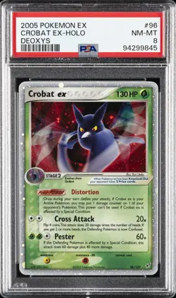 2005 POKEMON EX DEOXYS #96 CROBAT EX-HOLO PSA 8 - Image 1
