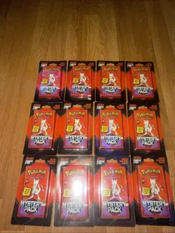Lot Of 12NEW SEALED 2025 Pokemon Mystery Pack Mewtwo Possible Vintage Chase Pack - Image 1