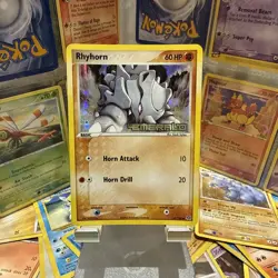Rhyhorn Reverse Holo Common NM 62/106 EX Emerald Pokemon STAMPED - Image 1