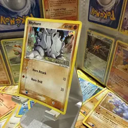 Rhyhorn Reverse Holo Common NM 62/106 EX Emerald Pokemon STAMPED - Image 3