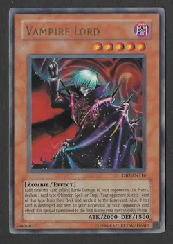 Yugioh TCG - Vampire Lord DB2-EN116 Ultra Rare Dark Beginnings 2 - LP - Image 1