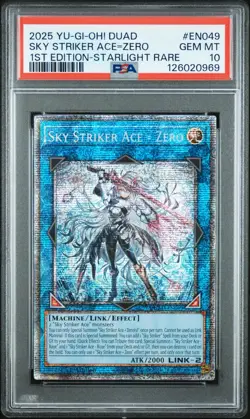 2025 YuGiOh DUAD Sky Striker ACE=Zero 1st Edition EN049 PSA 10 - Image 2