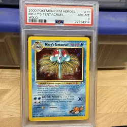Pokemon Misty's Tentacruel Holo Rare Card 10/132 Gym Heroes PSA 8 - Image 1