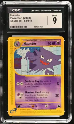 CGC 9 MINT Haunter 2003 Skyridge 63/144 Pokemon Card - Image 1