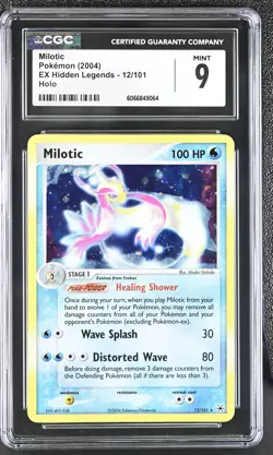 CGC 9 MINT Milotic 2004 EX Hidden Legends 12/101 Holo Pokemon Card - Image 1