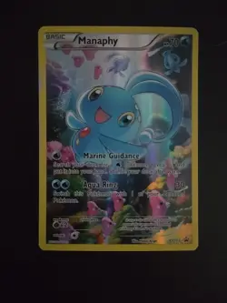 Pokemon TCG Manaphy XY113 Full Art Holo Card Black Star Promos LP - Image 1
