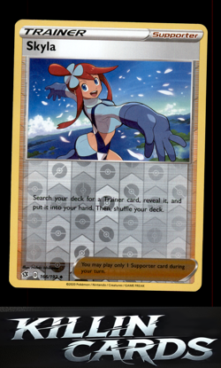 Reverse Holofoil Skyla 166/192 Pokemon Uncommon SWSH02: Rebel Clash Card NM - Image 1