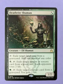 MTG Magic The Gathering: Ravnica Remastered: Deathrite Shaman #0175 Rare - NM - Image 1