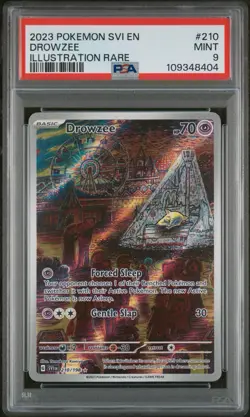 2023 Pokemon SVI en Drowzee Illustration Rare Card #210/198 PSA 9 - Image 1