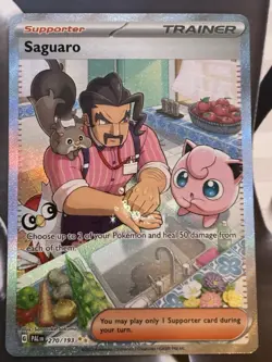 Pokemon Saguaro 270/193 Special Illustration Rare Holo Trainer Paldea Evolved - Image 2