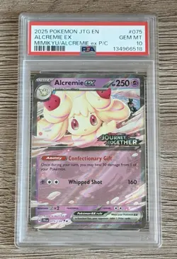 2025 Pokemon SV Journey Together JTG EN Alcremie ex Stmped Promo #075/159 PSA 10 - Image 1