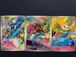 Pokemon TCG Rowlet, Litten, Popplio 043/044/045 Promo First Partner (Near Mint) - Image 1