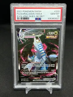 PSA 10 GEM MINT Duraludon VMAX 220/203 Secret Alt Art Evolving Skies Pokemon - Image 1