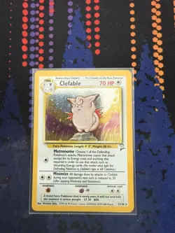 CLEFABLE 5/130 HOLO RARE BASE SET 2 POKEMON HOLO MP - Image 1