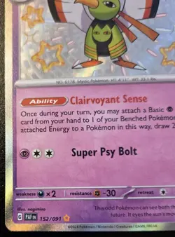 Xatu 152/091 Shiny Holo Rare Paldean Fates Pokemon TCG - Image 4