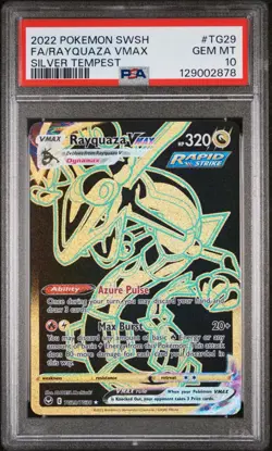 Pokemon Rayquaza VMAX TG29 Silver Tempest Secret Rare PSA 10 Holo - Image 1