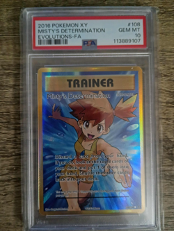 Misty's Determination (Full Art) 108/108 Evolutions Pokemon Card PSA 10 - Image 1