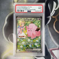 Pokemon TCG Journey Together Lillie's Clefairy EX Card 184/159 Graded PSA 9 Mint - Image 1