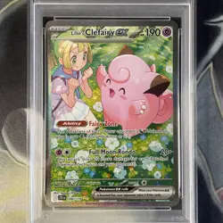 Pokemon TCG Journey Together Lillie's Clefairy EX Card 184/159 Graded PSA 9 Mint - Image 2