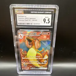 Pokemon Charizard ex Full Art EX CGC 9.5 Card 151 185/165 Holo Japanese 2023 - Image 1
