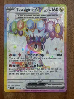 Pokemon TCG Tatsugiri EX Ultra Rare Card 226/191 Surging Sparks NM - Image 1